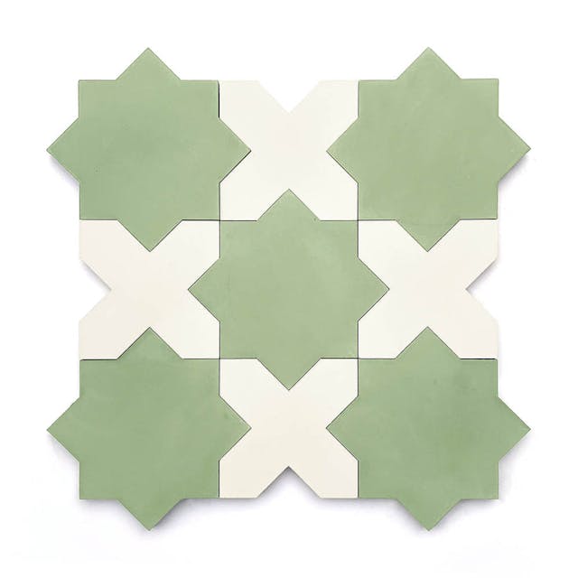 Stars & Cross White - Featured products Cement Tile: Stock Solid Product list